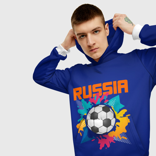 Мужская толстовка 3D Футбол Россия, цвет белый - фото 5