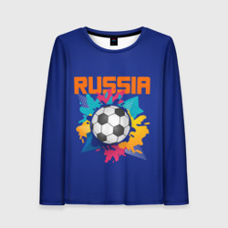 Женский лонгслив 3D Футбол Россия