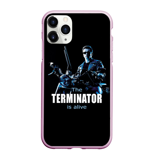 Чехол для iPhone 11 Pro Max матовый Terminator alive, цвет розовый