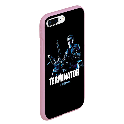 Чехол для iPhone 7Plus/8 Plus матовый Terminator alive, цвет розовый - фото 3