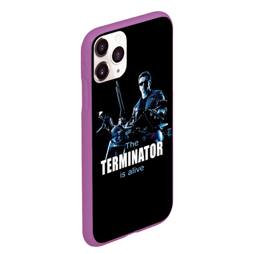 Чехол для iPhone 11 Pro Max матовый Terminator alive, цвет фиолетовый - фото 3