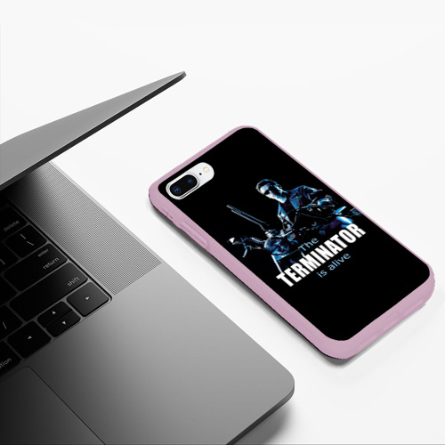 Чехол для iPhone 7Plus/8 Plus матовый Terminator alive, цвет розовый - фото 5