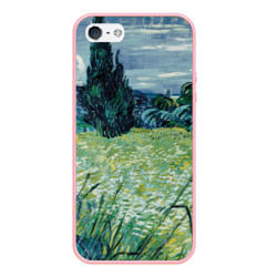Чехол для iPhone 5/5S матовый Ван Гог. Поле пшеничное С Кипарисами