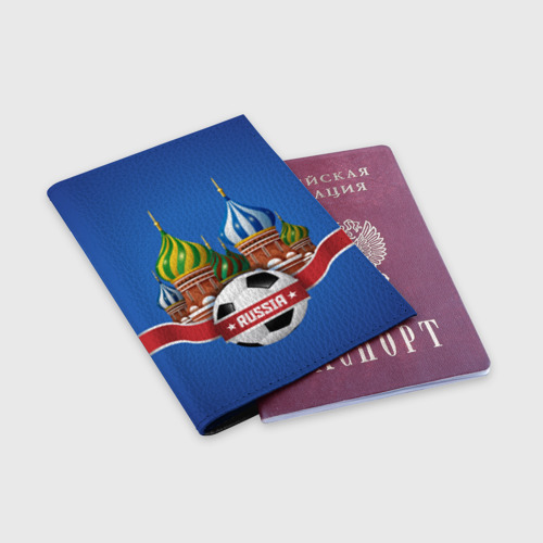 Обложка для паспорта матовая кожа Футбол Россия - фото 3