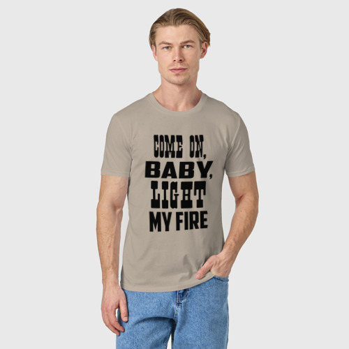 Мужская футболка хлопок The Doors - Light My Fire, цвет миндальный - фото 3