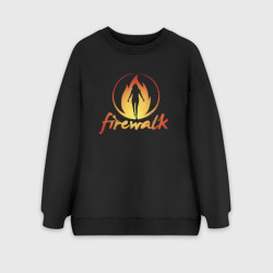Женский свитшот oversize без начеса хлопок Life is Strange Firewalk Fire