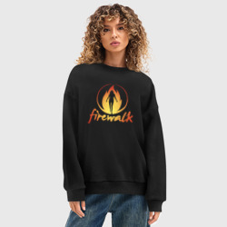 Женский свитшот oversize без начеса хлопок Life is Strange Firewalk Fire - фото 2