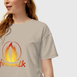 Женская футболка хлопок Oversize Life is Strange Firewalk Fire - фото 2