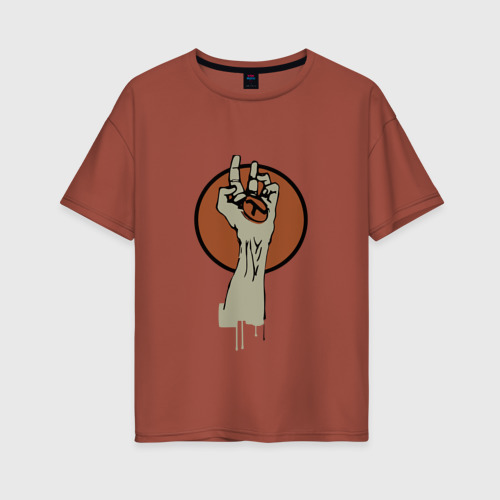 Женская футболка хлопок Oversize Half - Life 2, цвет кирпичный