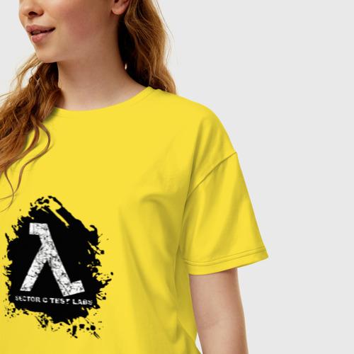 Женская футболка хлопок Oversize с принтом Half - Life, фото на моделе #1