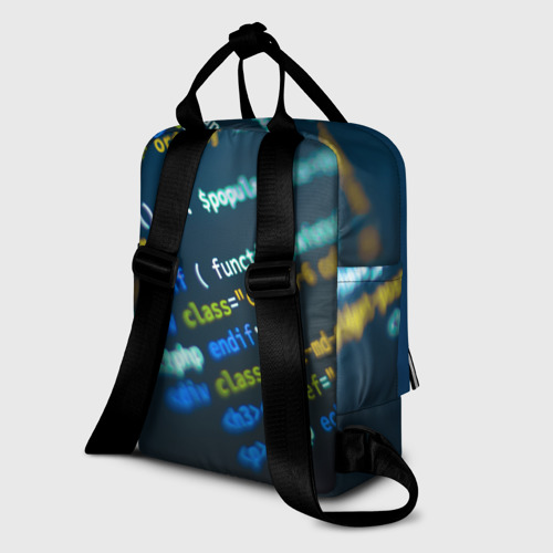 Женский рюкзак 3D с принтом Programming collection, вид сзади #1