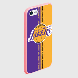 Чехол для iPhone 5/5S матовый Los Angeles Lakers. NBA - фото 2