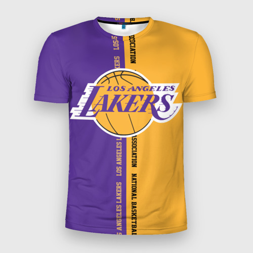 Мужская футболка 3D Slim Los Angeles Lakers. NBA, цвет 3D печать