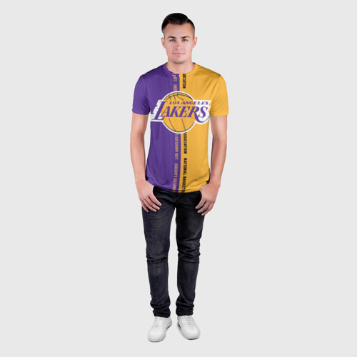 Мужская футболка 3D Slim Los Angeles Lakers. NBA, цвет 3D печать - фото 4