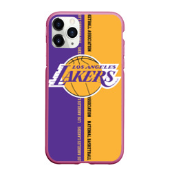 Чехол для iPhone 11 Pro матовый Los Angeles Lakers. NBA