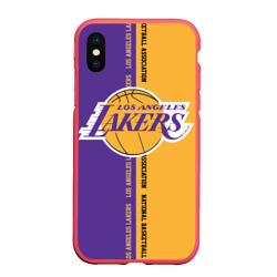Чехол для iPhone XS Max матовый Los Angeles Lakers. NBA