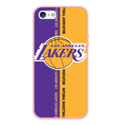 Чехол для iPhone 5/5S матовый Los Angeles Lakers. NBA