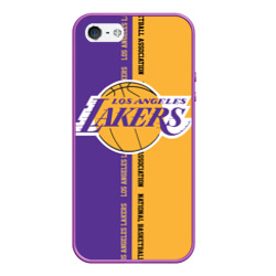 Чехол для iPhone 5/5S матовый Los Angeles Lakers. NBA