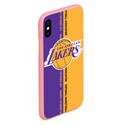 Чехол для iPhone XS Max матовый Los Angeles Lakers. NBA - фото 2