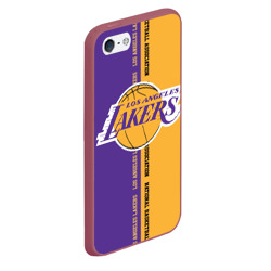 Чехол для iPhone 5/5S матовый Los Angeles Lakers. NBA - фото 2