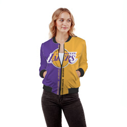 Женский бомбер 3D Los Angeles Lakers. NBA - фото 2