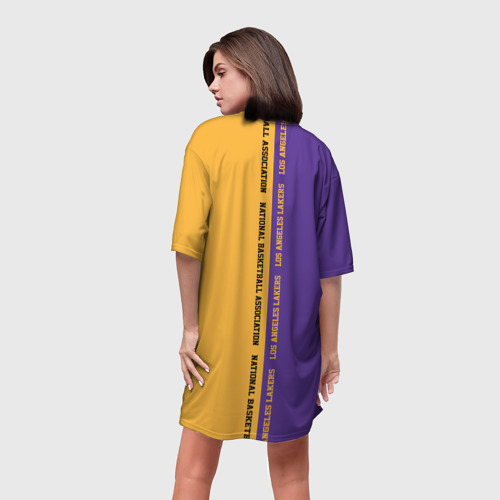 Платье-футболка 3D Los Angeles Lakers. NBA, цвет 3D печать - фото 4