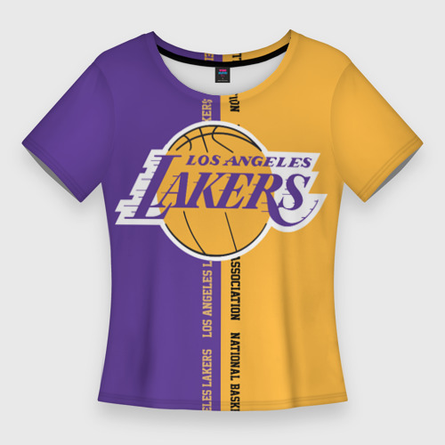 Женская футболка 3D Slim Los Angeles Lakers. NBA, цвет 3D печать