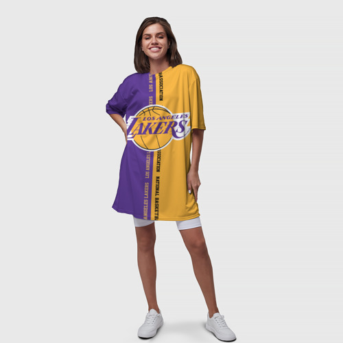 Платье-футболка 3D Los Angeles Lakers. NBA, цвет 3D печать - фото 5