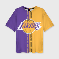 Женская футболка oversize 3D Los Angeles Lakers. NBA