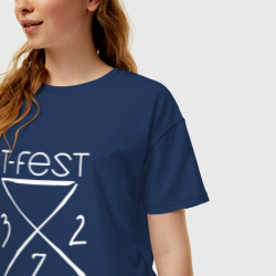 Женская футболка хлопок Oversize T-Fest - фото 2