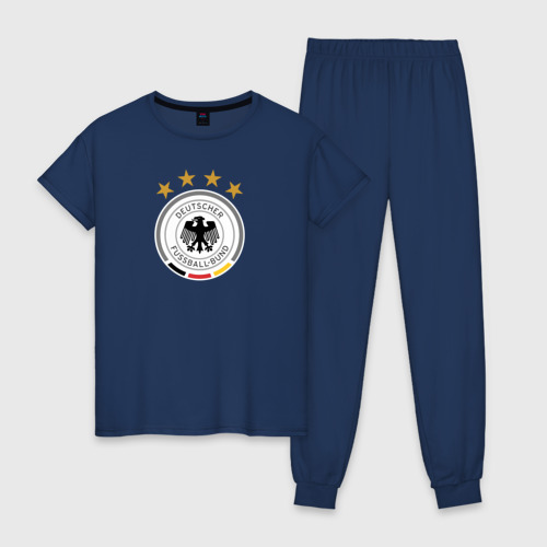 Женская пижама хлопок Сборная Германии, цвет темно-синий