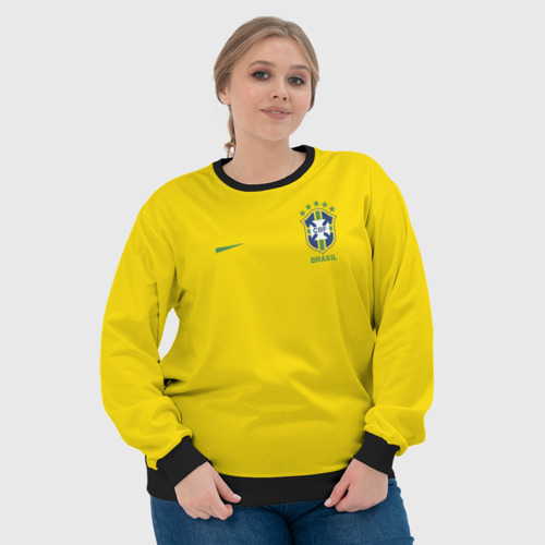 Женский свитшот 3D Сборная Бразилии, цвет 3D печать - фото 6