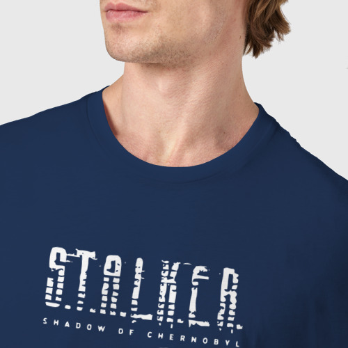 Мужская футболка хлопок Stalker: Shadow of Chernobyl, цвет темно-синий - фото 6