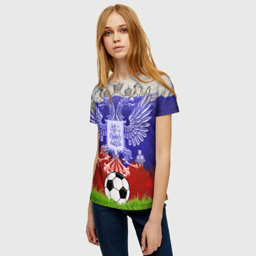 Женская футболка 3D Сборная России, цвет 3D печать - фото 3