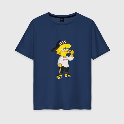 Женская футболка хлопок Oversize с принтом Лиза Симпсон, вид спереди #2