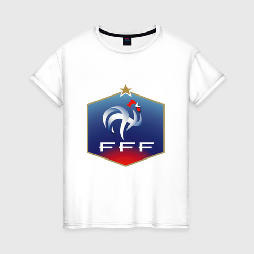 Женская футболка хлопок Сборная Франции, цвет белый