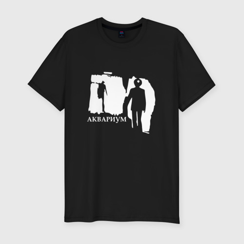 Мужская футболка хлопок Slim Аквариум, цвет черный