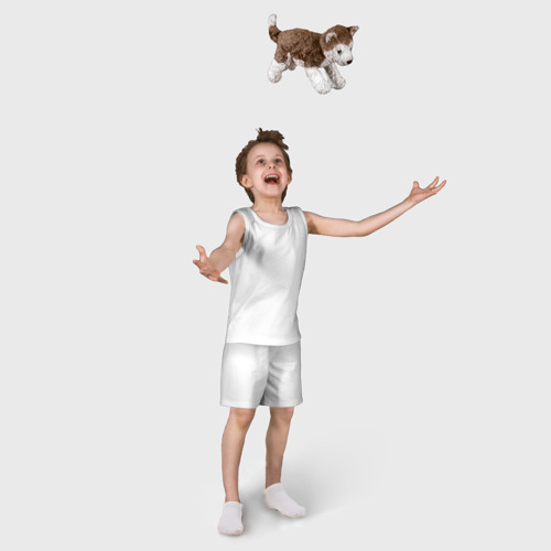 Детская пижама с шортами хлопок Салах, цвет белый - фото 5