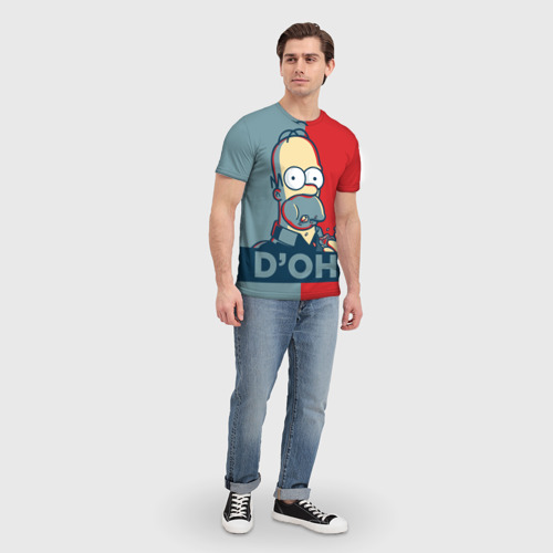 Мужская футболка 3D с принтом Homer Simpson (D'OH!), вид сбоку #3