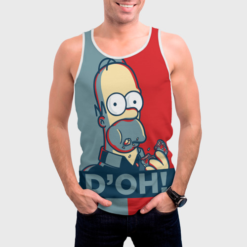 Мужская майка 3D Homer Simpson D'OH!, цвет 3D печать - фото 3