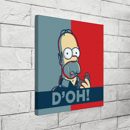 Холст квадратный Homer Simpson D'OH!, цвет 3D печать - фото 3