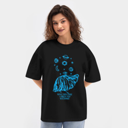 Женская футболка Oversize хлопок texturе Жить в твоей голове - фото 2