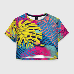 Женская футболка Crop-top 3D Тропики fashion