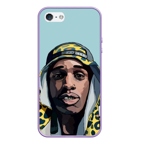 Чехол для iPhone 5/5S матовый ASAP Rocky, цвет светло-сиреневый