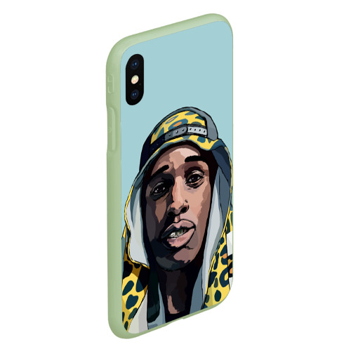 Чехол для iPhone XS Max матовый ASAP Rocky, цвет салатовый - фото 3