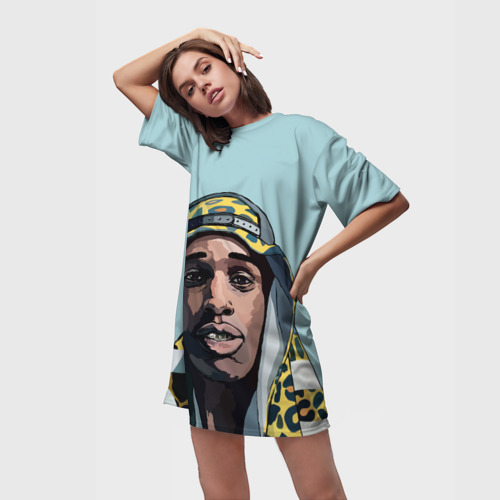 Платье-футболка 3D ASAP Rocky, цвет 3D печать - фото 3