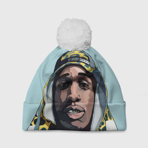 Шапка 3D c помпоном ASAP Rocky, цвет 3D печать