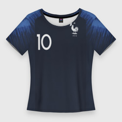 Женская футболка 3D Slim Mbappe home WC 2018