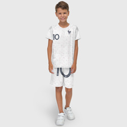 Детский костюм с шортами 3D Mbappe away WC 2018 - фото 2