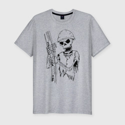 Скелетон геодезист черн – Мужская футболка хлопок Slim с принтом купить
